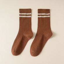 Load image into Gallery viewer, ACCITY-CLASSIC TWO STRIPES PRINT CREW SOCKS
