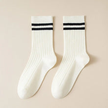 Load image into Gallery viewer, ACCITY-CLASSIC TWO STRIPES PRINT CREW SOCKS
