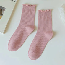 Load image into Gallery viewer, ACCITY-RUFFLE SOLID CREW SOCK

