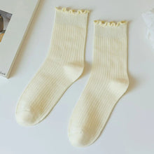 Load image into Gallery viewer, ACCITY-RUFFLE SOLID CREW SOCK
