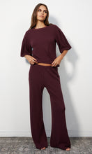 Load image into Gallery viewer, BOBI-BUBBLE SLEEVE CREWNECK PULLOVER IN CHARCOAL CHERRY
