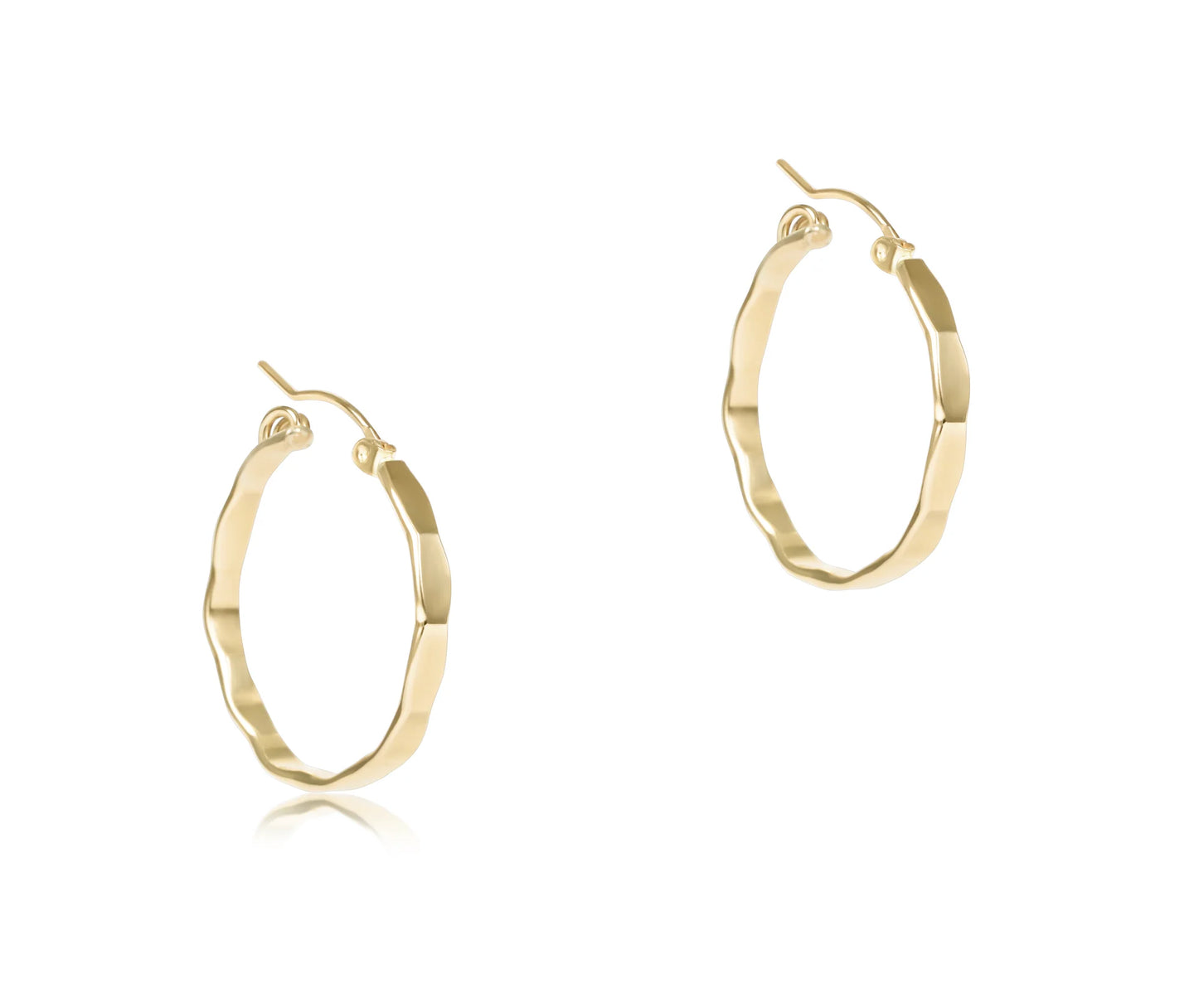 ENEWTON-SCALLOPED ROUND GOLD 1.25 HOOP EARRINGS-SMOOTH