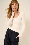 PROJECT SOCIAL T-WHATS THE SCOOP WASHED RIB LONG SLEEVE
