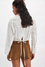 Load image into Gallery viewer, FREE PEOPLE-PARADISE FOUND SUEDE SKORT IN CARAMEL CAFE
