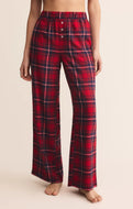 Z SUPPLY-HANGOUT PLAID PANT IN HAUTE RED