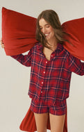 Z SUPPLY-RIVER PLAID BUTTON UP IN HAUTE RED