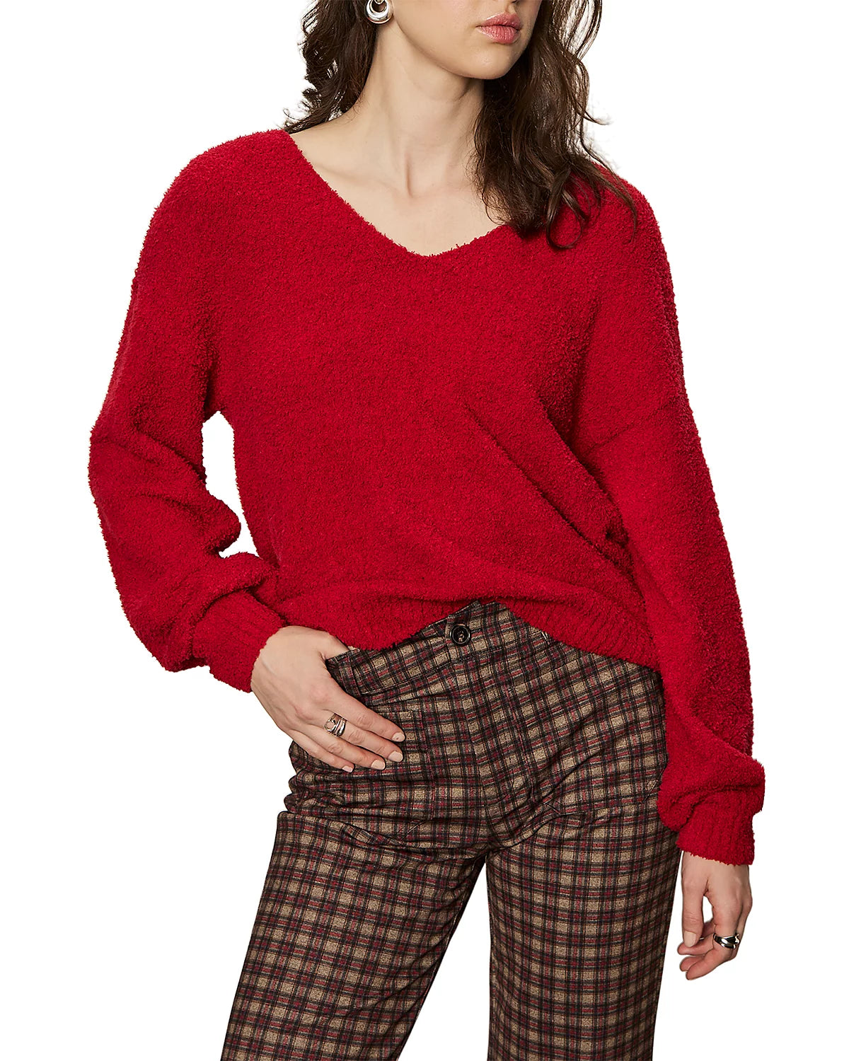 SANCTUARY-TEDDY V NECK SWEATER