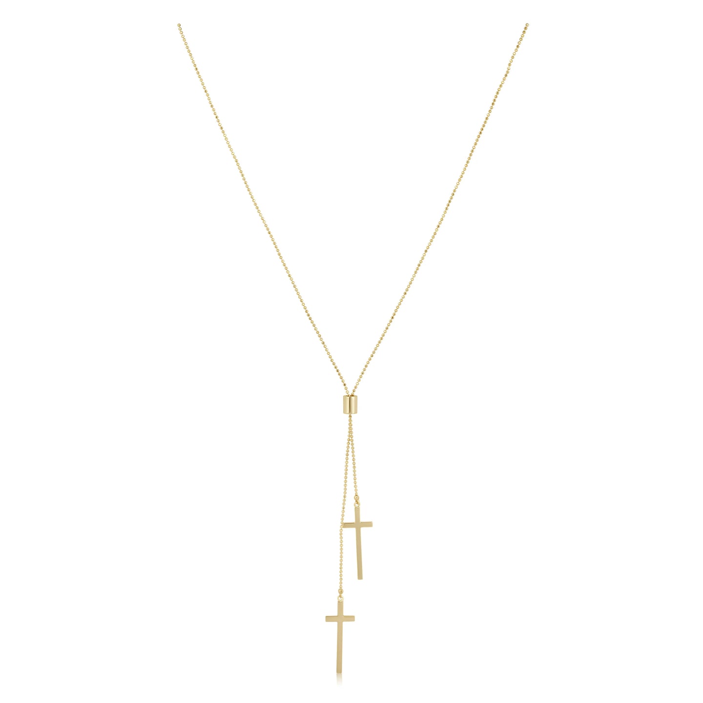 SAHIRA-DOUBLE CROSS LARIAT NECKLACE