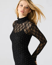 Load image into Gallery viewer, STEVE MADDEN-VIVIENNE STUDDED LACE DRESS BLACK
