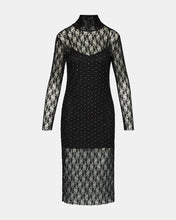 Load image into Gallery viewer, STEVE MADDEN-VIVIENNE STUDDED LACE DRESS BLACK
