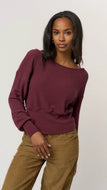 PROJECT SOCIAL T-SYDNEY BRUSHED RIB PULLOVER IN BURGUNDY