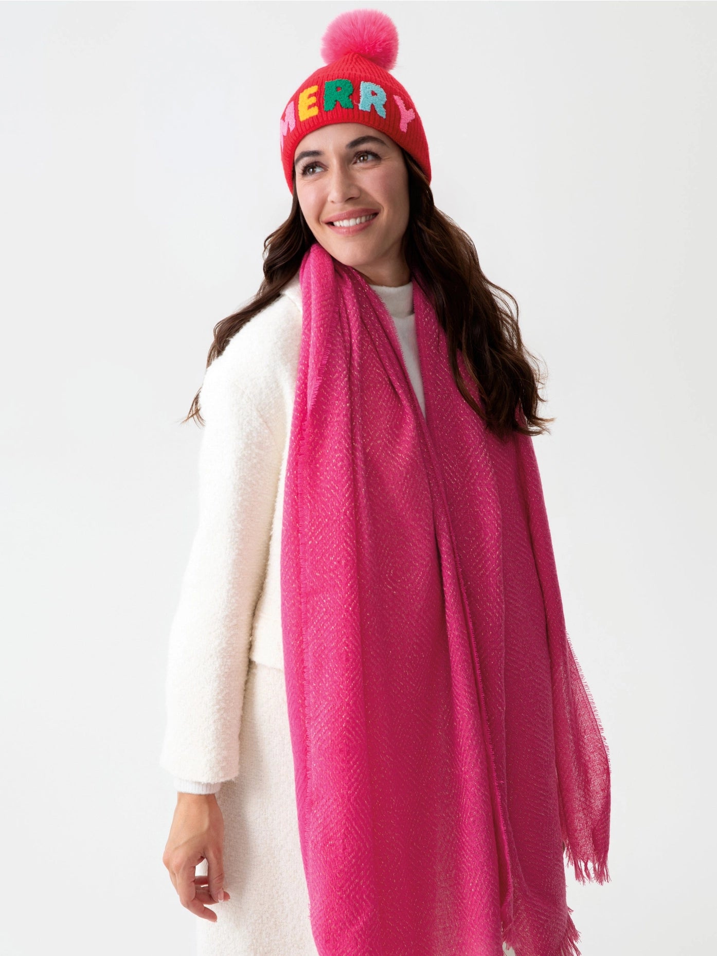 SHIRALEAH- BELLE SCARF IN PINK