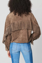 Load image into Gallery viewer, BLANK NYC-HOT COCOA FRINGE SUEDE JACKET
