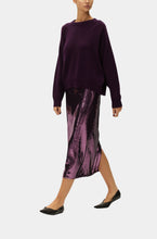 Load image into Gallery viewer, ELODIE-RAI CREWNECK SWEATER IN EGGPLANT
