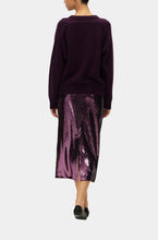 Load image into Gallery viewer, ELODIE-RAI CREWNECK SWEATER IN EGGPLANT
