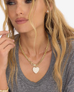 MELINDA MARIA-JULIAN XL HEART CUBAN CHAIN