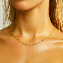 Load image into Gallery viewer, ELLIE VAIL-EVIE GREEN DAINTY ENAMEL BEADED NECKLACE
