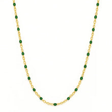 Load image into Gallery viewer, ELLIE VAIL-EVIE GREEN DAINTY ENAMEL BEADED NECKLACE

