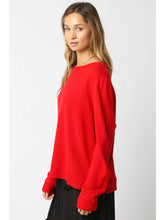 Load image into Gallery viewer, OLIVACEOUS-EMMA KNIT TOP IN TRUE RED
