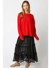 Load image into Gallery viewer, OLIVACEOUS-EMMA KNIT TOP IN TRUE RED
