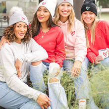 Load image into Gallery viewer, HOUSE OF SHAN-IMPERFECT HEART POM HAT IN GREY
