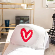 Load image into Gallery viewer, HOUSE OF SHAN-TRUCKER HAT FUZZY RED PATCH
