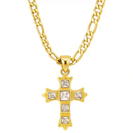 ELLIE VAIL-MAREN FIGARO CHAIN CROSS NECKLACE