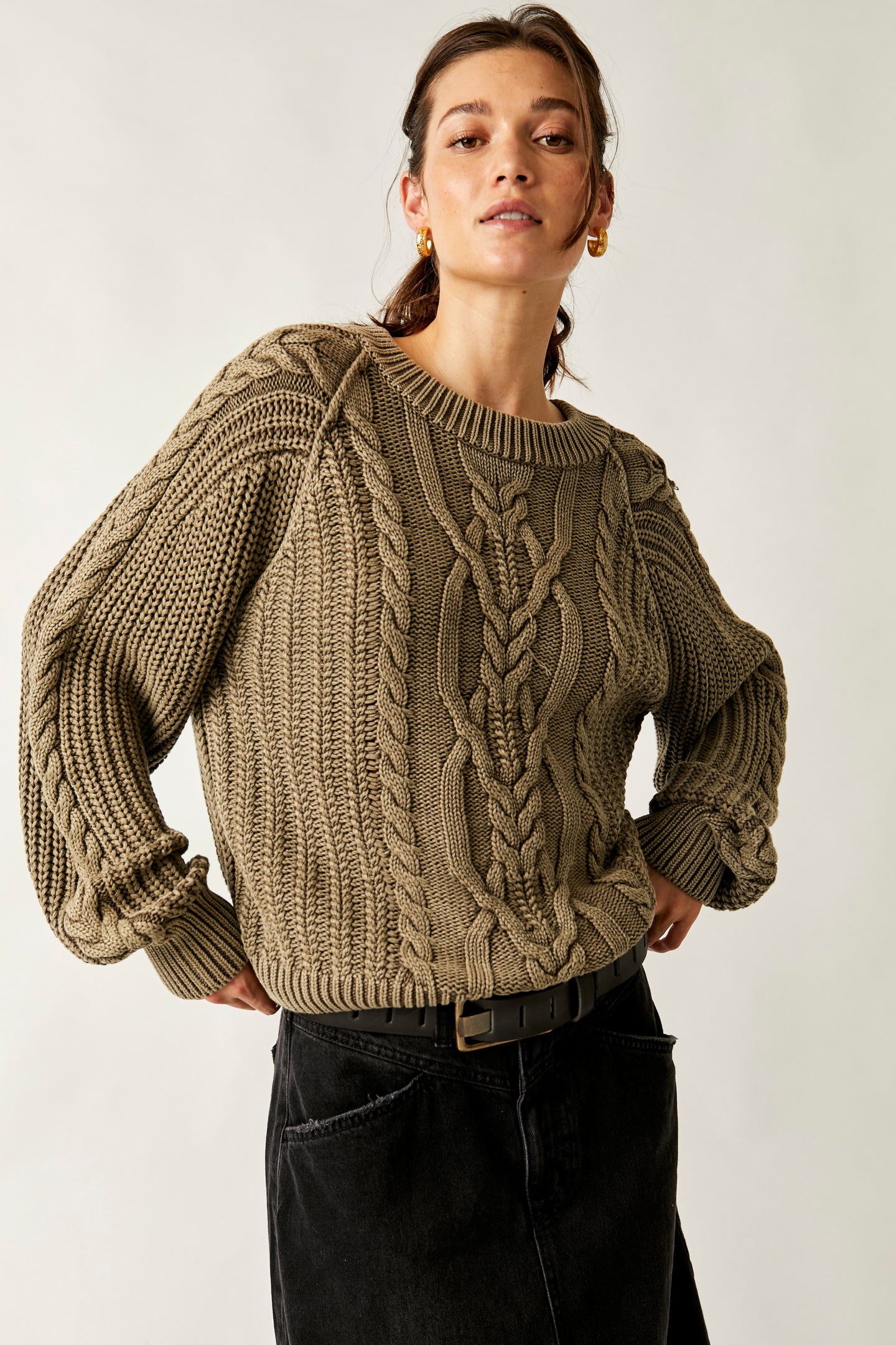 FREE PEOPLE- FRANKIE CABLE SWEATER