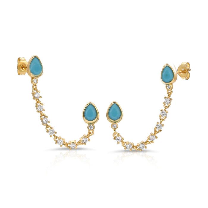 JOY DRAVECKY- SHAY DOUBLE STUD- TURQUOISE